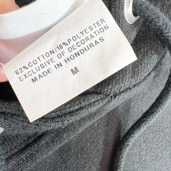 Champion Cut-Off Hoodie Womens Medium Black Reverse Weave Cropped Pullover - Picture 5 of 9